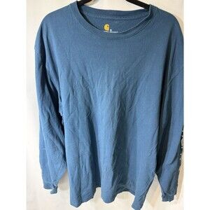 carhartt t shirt Men’s XL Spell out Teal LS work shirt